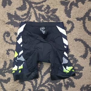 Coo Run Mens M Bicycle Shorts Padded Black Yellow